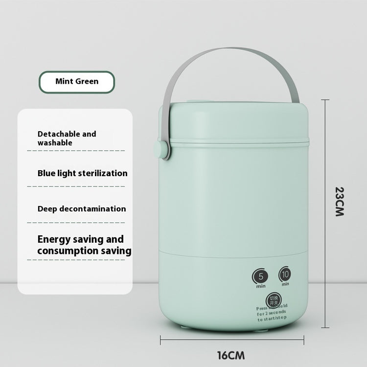 Portable Mini Turbo Automatic Washing Machine by Bucciato, compact design with control panel and drum for efficient laundry cleaning.