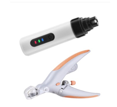 Pet nail clippers with magnifying glass and built-in light, grooming tool for precise pet nail trimming.