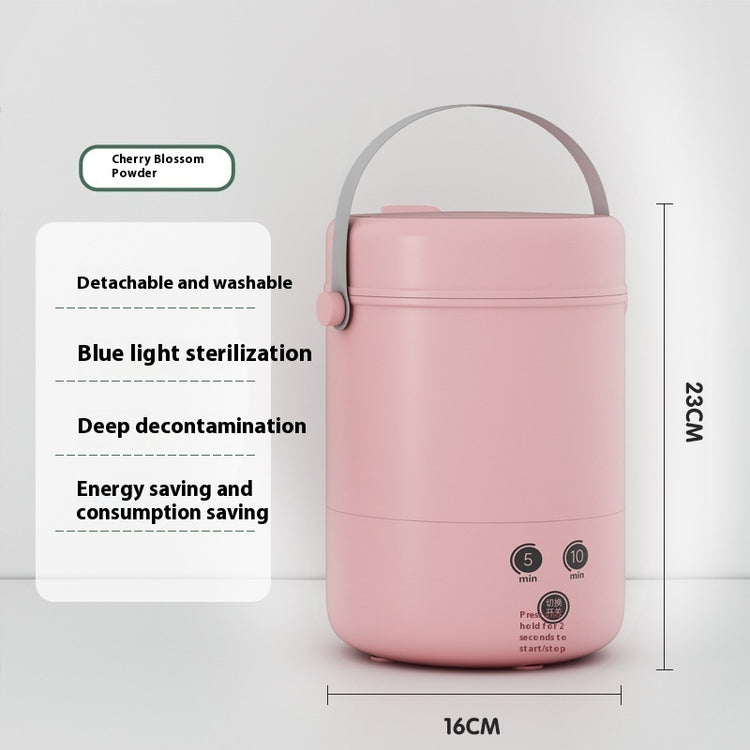 Portable mini turbo automatic washing machine by Bucciato with compact design and easy operation for small laundry loads.