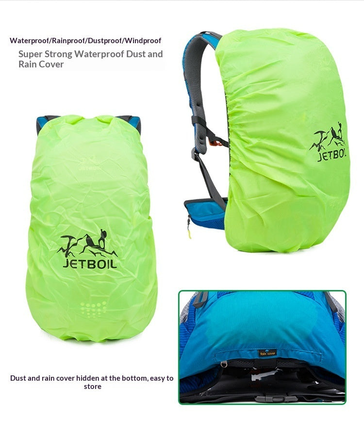 Outdoor waterproof Oxford fabric hiking bag with dual shoulder straps, ideal for trekking, travel, and outdoor adventures.