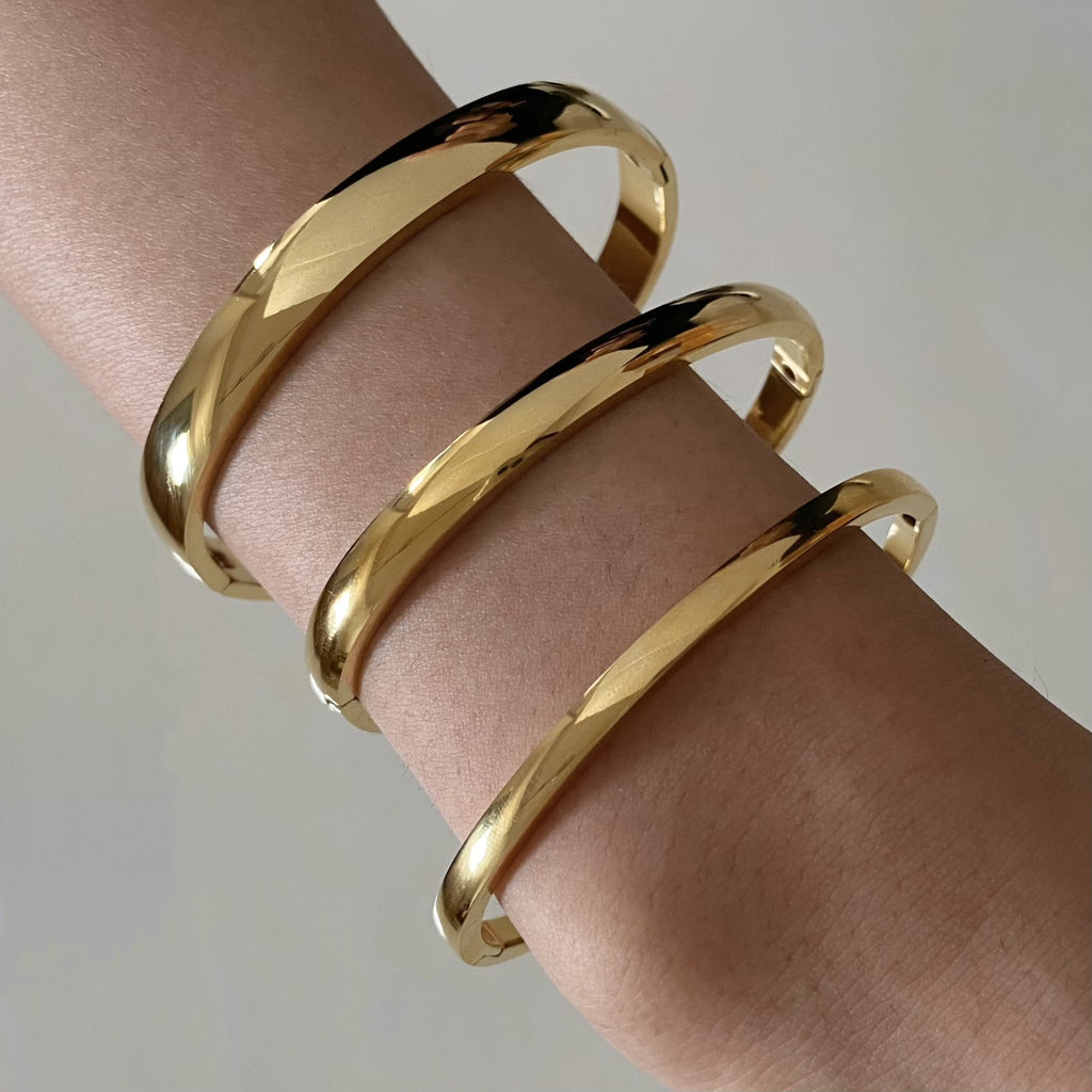 Retro-Armband mit minimalistischer Schnalle, schlichtes Goldarmband