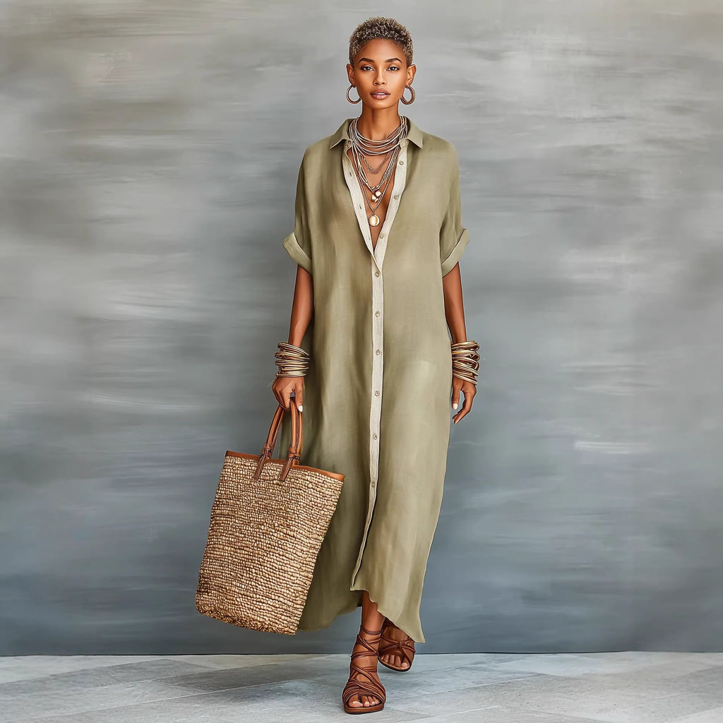 Modisches, lässiges und bequemes Kleid im Resort-Stil