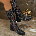 Women's Embroidered Ethnic-Style Chunky-Heel Boots