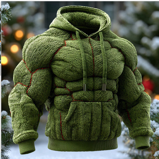 Lässiges Herren-Sport-Flanell-Sweatshirt mit Kapuze und Brustdesign