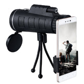 Bucciato compatible monocular telescope with zoom, compass, phone clip, and tripod for outdoor and nature viewing.