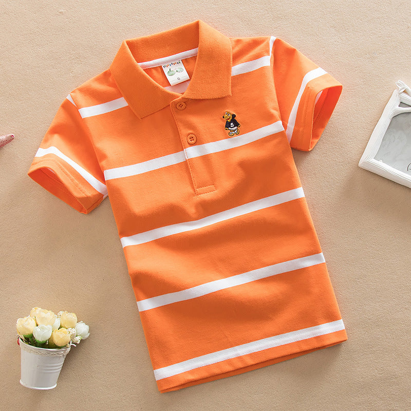 Polo-T-Shirt im College-Stil für Jungen, kurzärmelig
