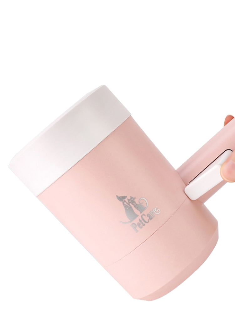 Soft silicone dog paw cleaner cup with built-in comb for quick, effective pet foot washing and dirt removal.