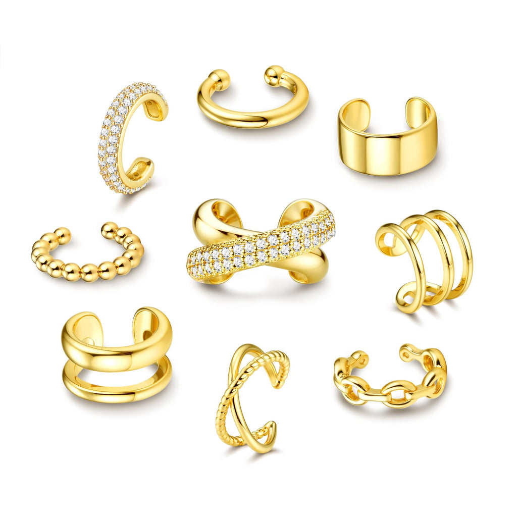Ohrklemmen-Set mit galvanisierten Zirkonia für Damen