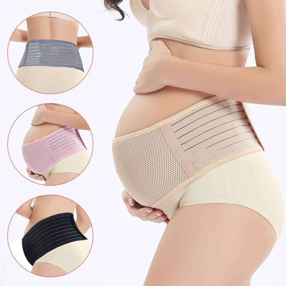 Mid-pregnancy abdominal support belt in soft, breathable fabric designed for comfort and gentle support during pregnancy.