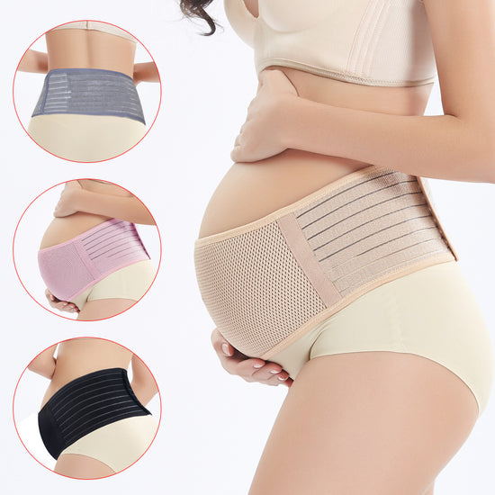 Mid-pregnancy abdominal support belt in soft, breathable fabric designed for comfort and gentle support during pregnancy.