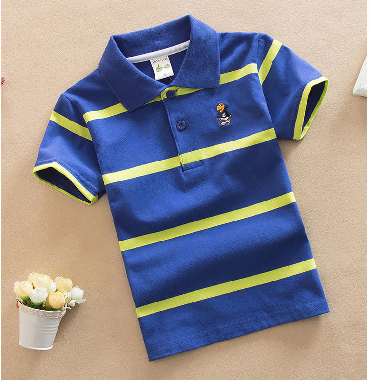 Polo-T-Shirt im College-Stil für Jungen, kurzärmelig