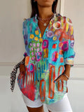 Women's Floral Pattern 3D Printed Long-Sleeve Shirt