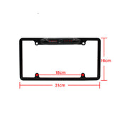 Bucciato automotive reverse camera with license plate frame for car parking and safety, clear view of camera lens and mounting details.