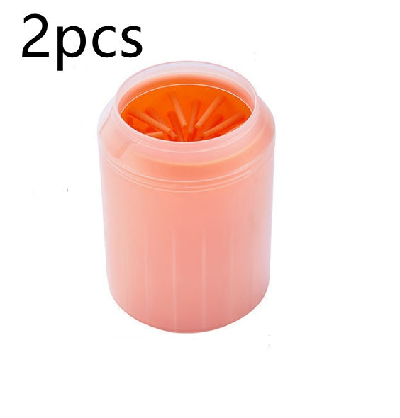 Pfotenreinigungsset mit Becher und weicher Bürste