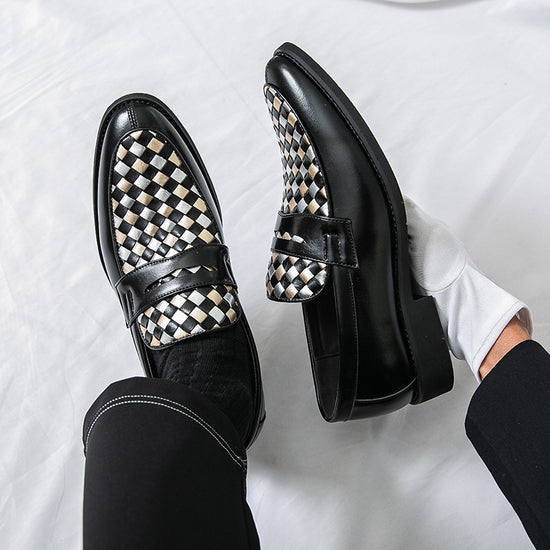 Herren-Freizeitschuhe aus Leder mit spitzer Zehenpartie