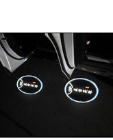 Laser projection lamp for car doors, LED decorative lighting accessory by Bucciato, projects stylish patterns on vehicle surfaces.