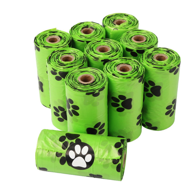 Biodegradable dog poop bag from Bucciato for pet waste disposal, featuring a durable design and easy-tie closure.
