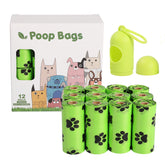 Biodegradable dog poop bag from Bucciato, pet cleaning supply, with folded bag ready for waste disposal.