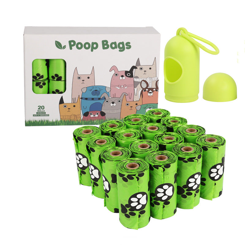 Biodegradable dog poop bags from Bucciato, lightweight pet waste disposal bags for easy cleanup during walks.