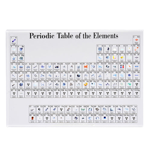 Acryl-Lernkarte mit chemischen Elementen und Periodensystem, Kristall-Element-Bastelideen