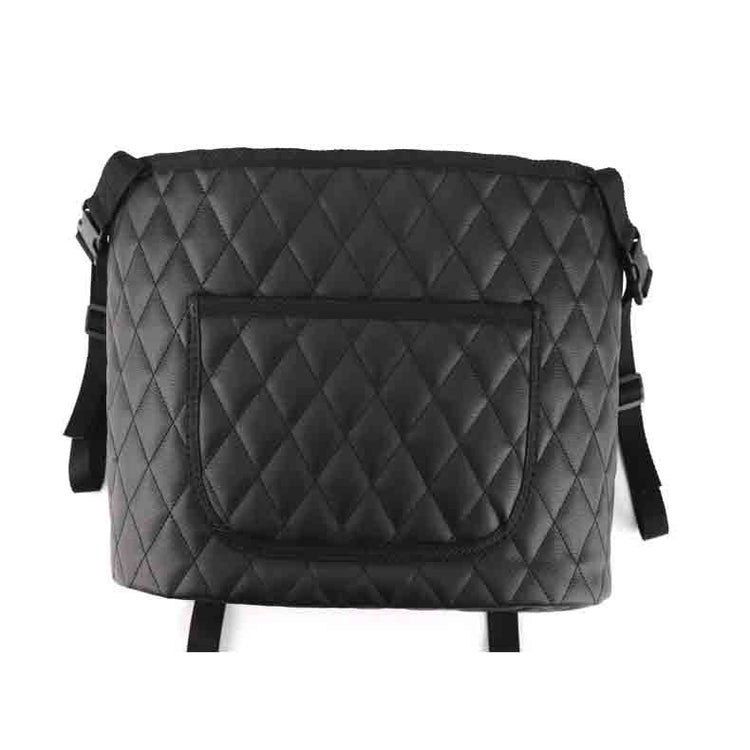 Bucciato handbag holder and car seat storage organizer, designed to keep handbags and small items tidy in a car interior.
