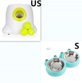 Automatic dog toy ball launcher by Bucciato, an interactive pet toy for fun training and exercise, shown with the device ready to launch.