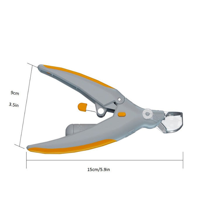 Pet grooming tool: Bucciato multifunctional magnifying glass and pet nail clippers with built-in light for precise trimming.