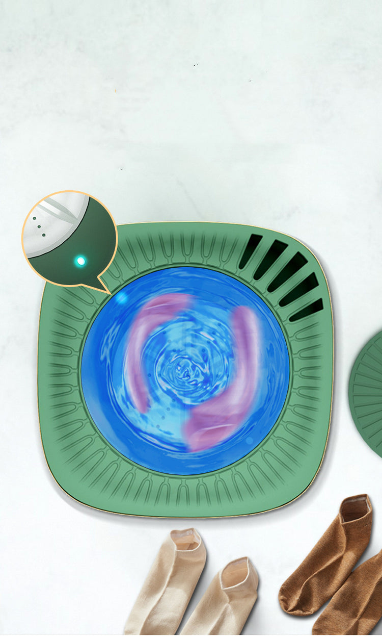 Mini portable fully automatic washing machine for dorms and travel, compact design for underwear and small laundry loads.