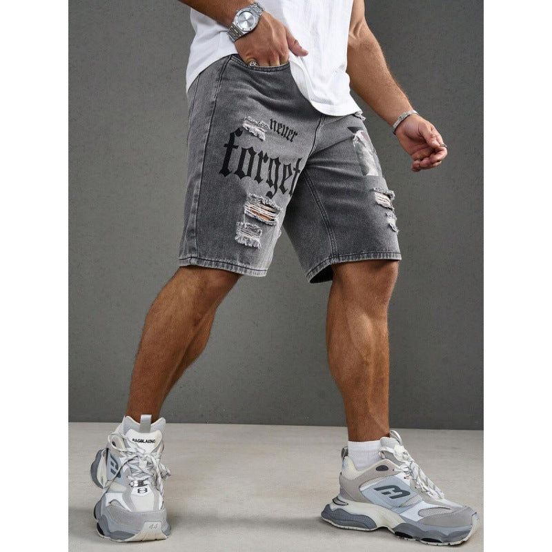 Herren-Shorts mit Buchstabenprint „Do The Old Cowboy“