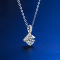 Halskette aus 925er Silber mit Weißgoldplattierung und Moissanitsteinen