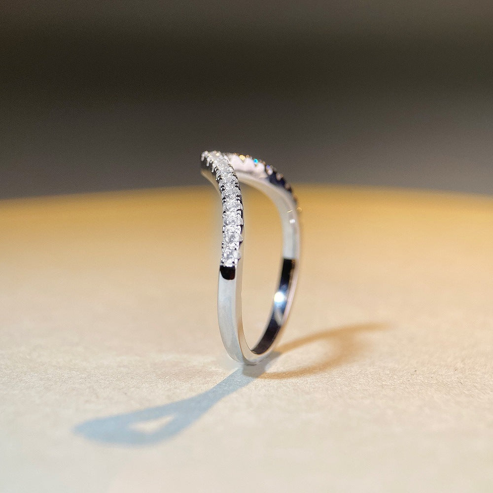 S925 Sterling Silber, platinbeschichteter Bandring