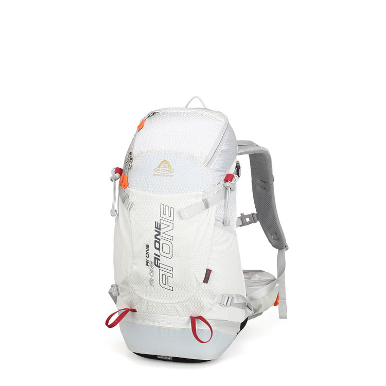 Durable 32L hiking backpack with large capacity, featuring adjustable straps and multiple compartments for outdoor adventures.