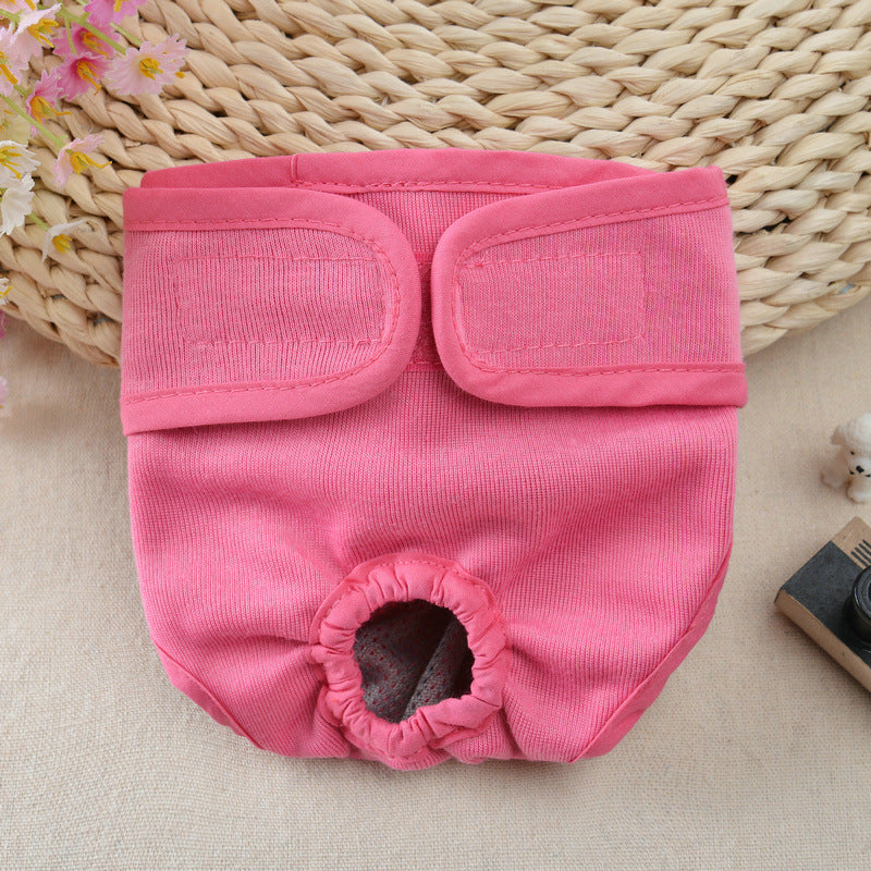 Cute waterproof dog shorts with adjustable pattern for puppies, designed as physiological diapers and pet costumes by Bucciato.