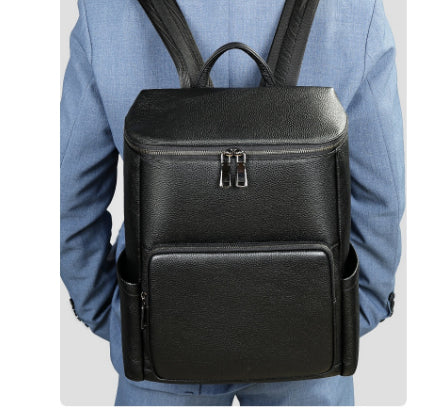 Men's Leather Commuter Casual Laptop Backpack