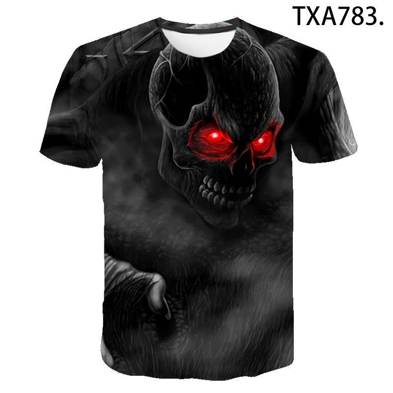 Skull Kamen Rider W 3D Digital Print Round Neck Men's And Women's T-Shirt