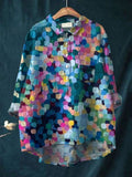 Women's Summer Loose-Fit Printed Lapel Casual European-Size Shirt