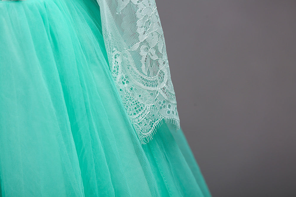 Kids Long Flower Girl Dress