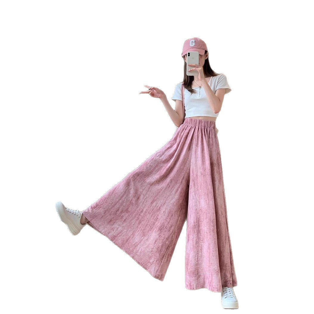 Slimming Draping Tailored Culottes  Women's High Waist Wide Leg Relaxed Fit Trousers