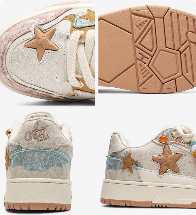 High-end Platform Sneakers With Star Pattern For Couples