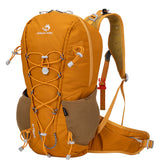 Outdoor zippered foldable hiking backpack in black with multiple compartments and adjustable straps, designed for outdoor adventures.