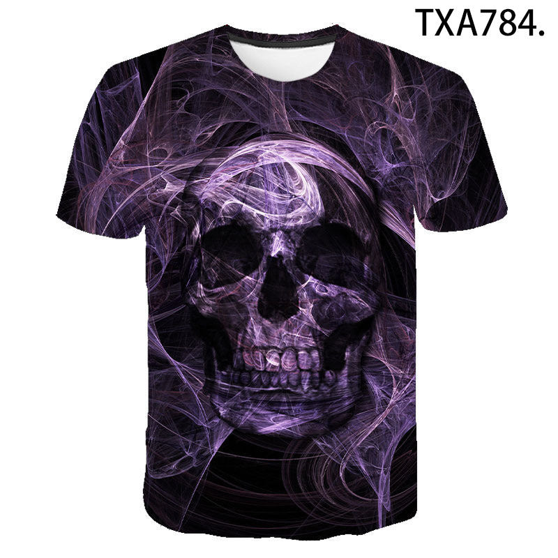 Skull Kamen Rider W 3D Digital Print Round Neck Men's And Women's T-Shirt