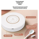 Rechargeable magnetic coffee stirring coaster from Bucciato, a smart kitchen gadget for automatic beverage mixing.