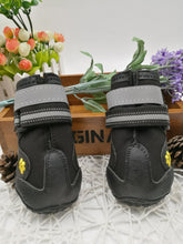 Dog wearing Bucciato Pet Shoes, comfortable protective footwear for dogs, suitable for outdoor walks and paw protection.