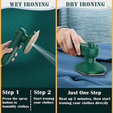 Portable handheld garment ironing machine by Bucciato, small electric travel iron with steam for quick, convenient wrinkle removal.