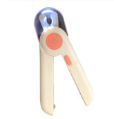 LED Pet Nail Clipper by Bucciato with built-in light, stainless steel blades, and ergonomic handle for safe, precise pet nail trimming.