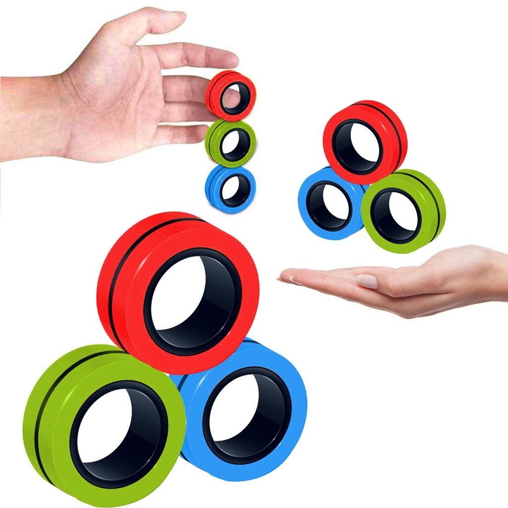 Anti-Stress Magnetic Rings Fidget Unzip Toy Magic RingTools