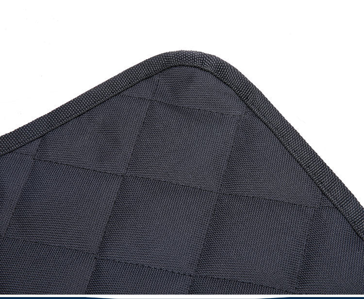 Dog car seat cover by Bucciato with mesh view, zipper, and pocket, protects rear car seat for travel with pets.