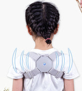 Adjustable Bucciato smart back posture corrector worn on shoulders, designed to improve posture and spinal alignment.