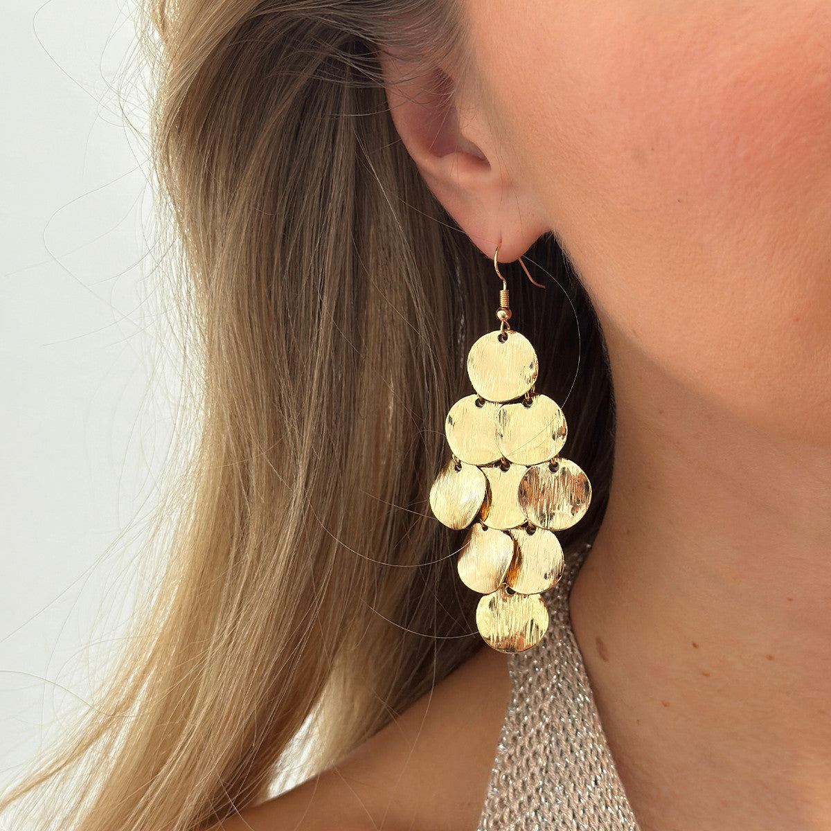 Trendy Forward Geometric Sequin Y-shaped Long Patchwork Metal Accessory