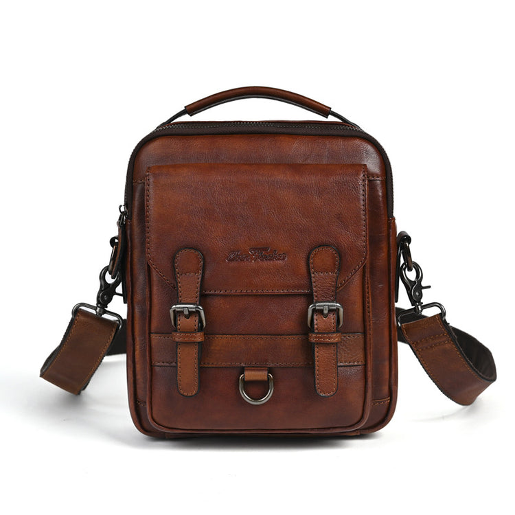 Genuine leather retro hand-rubbed men&